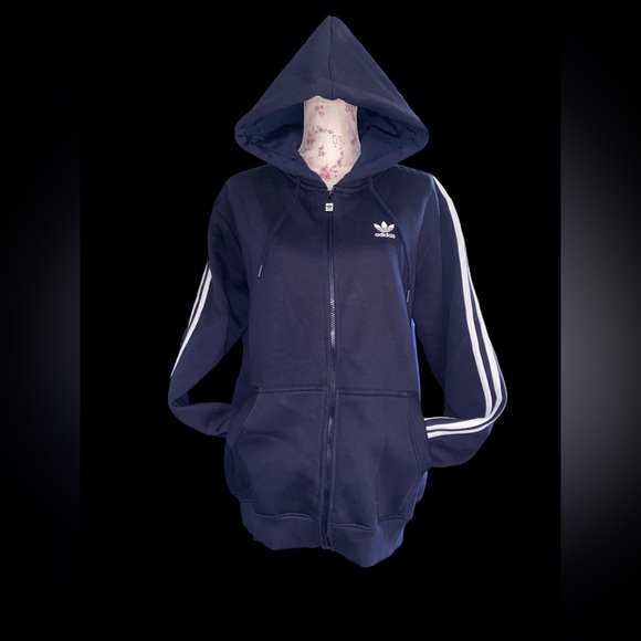 Adidas Forever Sport Navy 3 stripe full zip jacket NWOT (read description) - Picture 3 of 9